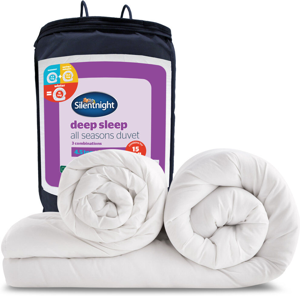 Silentnight Deep Sleep All Seasons Duvet - 10.5 & 4.5 Tog - 3 Duvets in One White Double