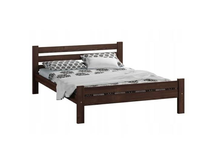 Home Collective Bett 120x200, Bettrahmen, Holzbett mit Lattenrost Massives Kiefernholz Stabil & Langlebig 210x132x72 cm (BxTxH) Walnuss