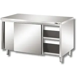 VM Europa Edelstahl Durchreicheschrank mit Zwischenboden - montiert: 160 x 70 cm