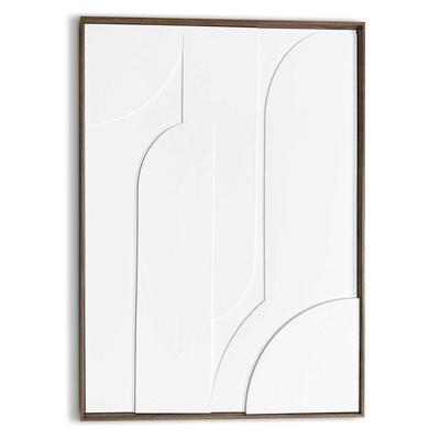 Wandbild REINDERS "Layered Geometrics", weiß (farbe bild(er): weiß), B:50cm H:70cm T:3cm, Bilder, Wohnzimmer - Weiß - MDF - Abstrakt - 50x70 cm