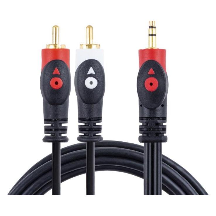 Libox Kabel Jack 3.5mm - RCA (Cinch) x2 1.5m czarny (LB0022) (1.50 m, Cinch Kabel) (35551985)