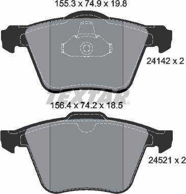 Textar Bremsbelagsatz, Scheibenbremse 2414201 Für Ford Volvo