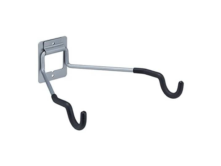 Relaxdays Support Mural vélos\, Pliable\, capacité 25 kg\, Appartement & Cave\, HxLxP : 11x31x33cm\, Porte-vélos\, Noir-Argent