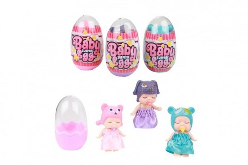 Teddies Verrassingsei met baby pop en accessoires, 6 x 8 cm