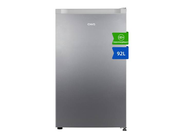 CHiQ JR92DSE Réfrigérateur 92 L avec compartiment congélateur, design compact de 0,22 m², silencieux, classe énergétique E - Argent