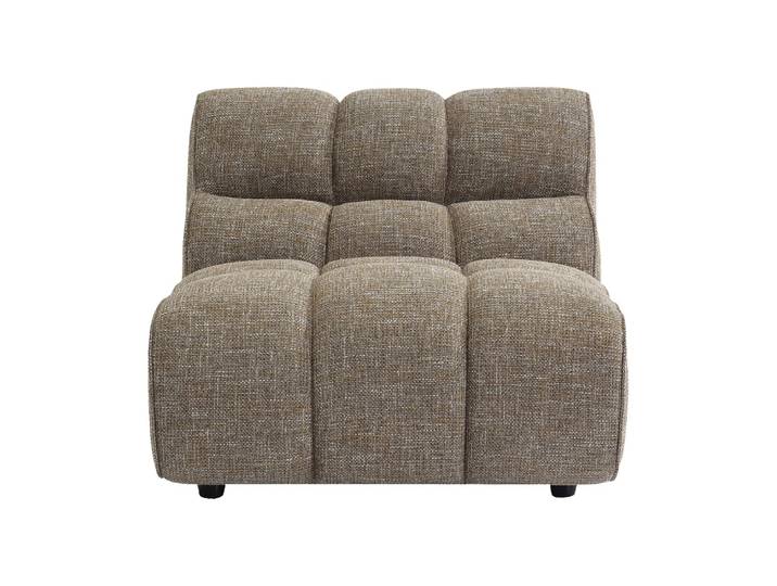 Chauffeuse capitonnée en tissu texturé - marron glacé