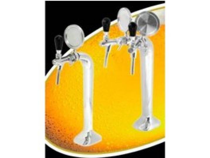 Colonne de tirage bière chromée 3 voies élégante avec refroidissement inox