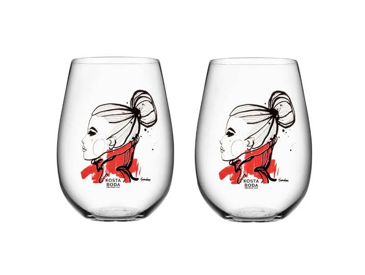 Kosta Boda Verre All about you 57 cl lot de 2 want you (rouge)
