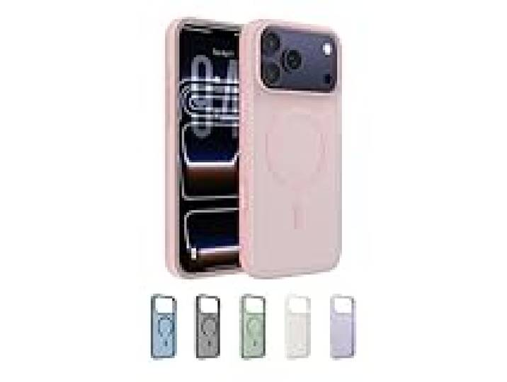 Belkin SheerForce Grip Coque iPhone 17 Pro Max, Coque de Protection Compatible MagSafe, Design Fin, Protection avec Rainures Antidérapantes, Magnétique et Anti-Impacts- Rose