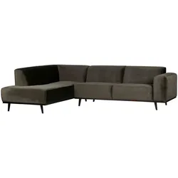 Ecksofa Statement aus Samt, modern und komfortabel, links, waldgrün, elegantes Design