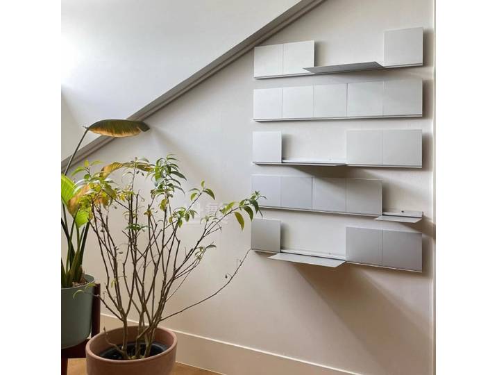 Bauhaus – étagère murale pliable en aluminium, présentoir à une ligne, organisateur suspendu minimaliste, gain de place moderne, décoration de la maison
