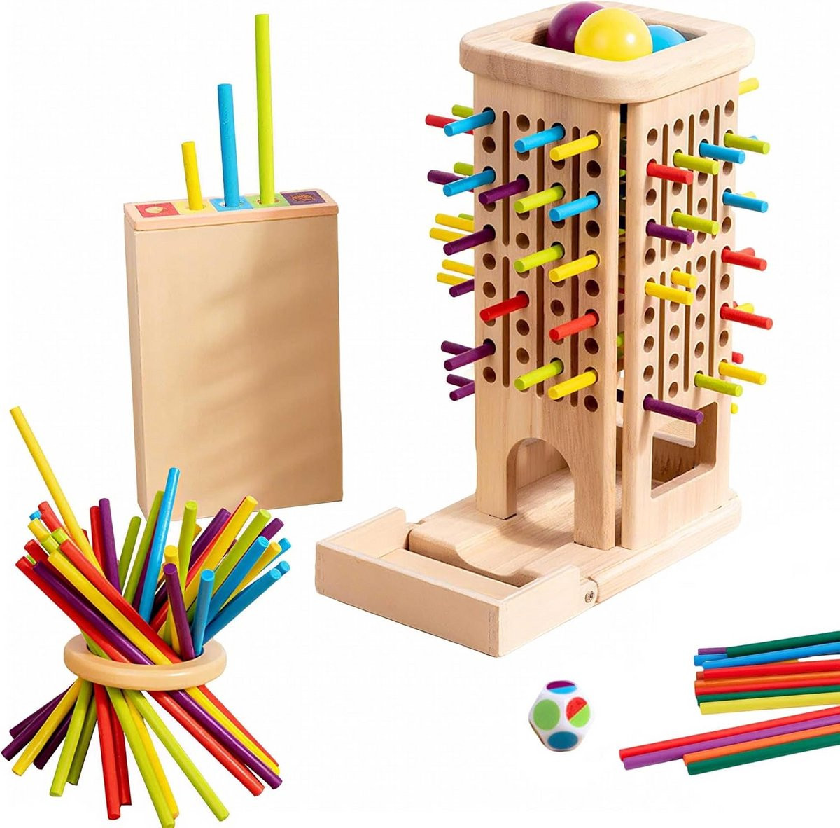 Houten Prikstokjes Kleurrijk - Knutselmateriaal & Decoratie