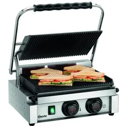 Bartscher Kontaktgrill "Panini-MDI" 1R, Grillfläche gerillt, Digital-Anzeige, A150974