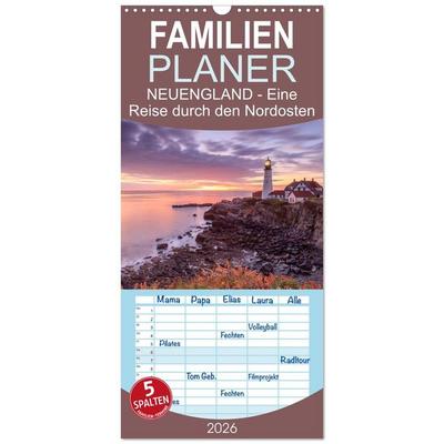 Familienplaner 2026 - NEUENGLAND - Eine Reise durch den Nordosten der USA mit 5 Spalten (Wandkalender, 21 x 45 cm) CALVENDO