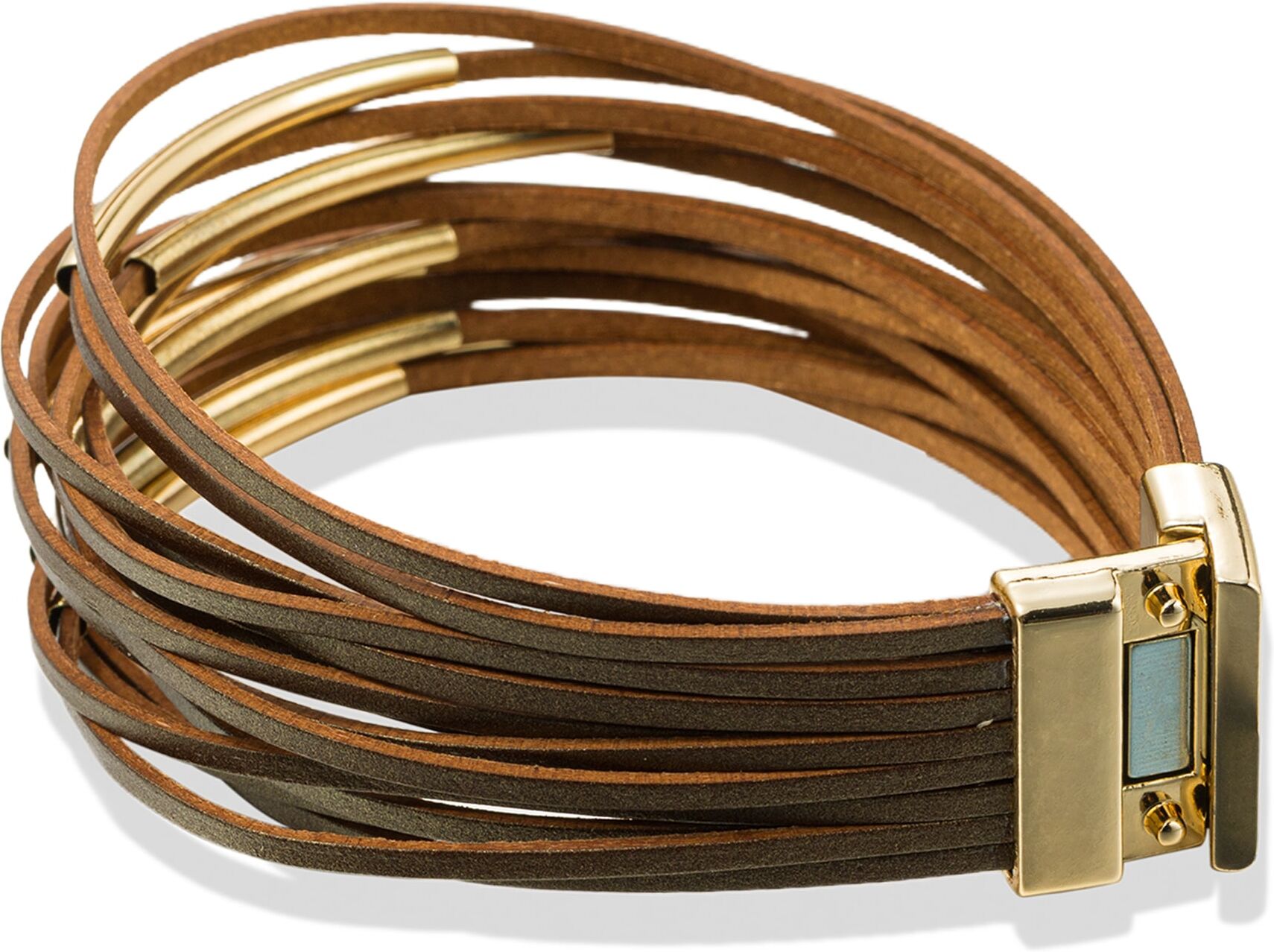 Armband "Schmuck Geschenk Kupfer Polyurethan Armschmuck Armkette", braun (gelbgoldfarben, braun), ANISTON JEWELRY & WATCHES, Armbänder, Damen, 20cm, Kupfer Polyurethan, Kupfer, Polyurethan, Armband, Made in Germany