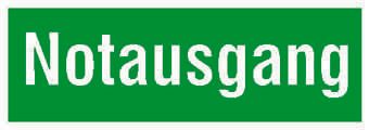neutral Hinweisaufkleber Notausgang 29.7 cm x 10.5 cm 090-2345-084