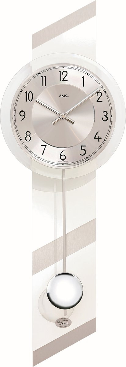 AMS moderne analoge wandklok met quartz-slinger uurwerk