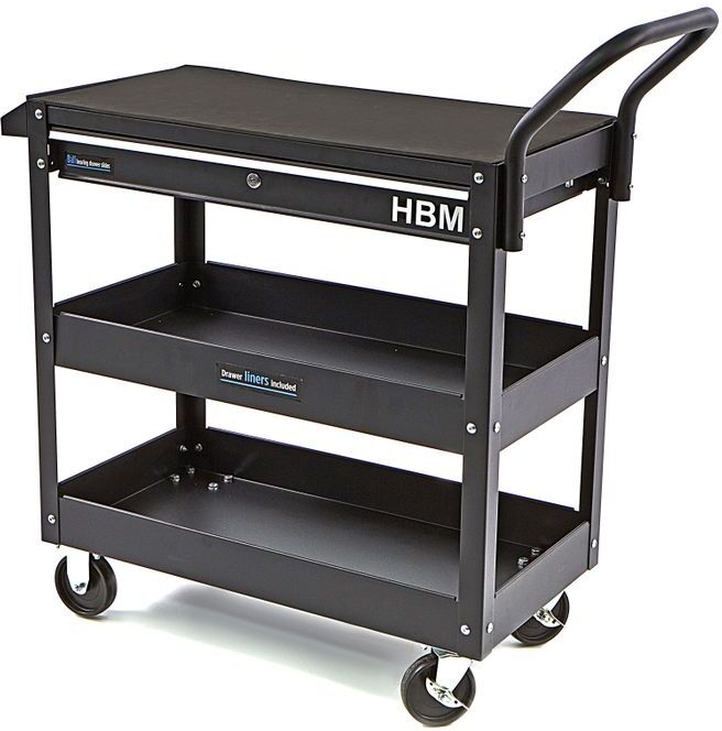 HBM Carrello portautensili universale Deluxe a 3 strati con cassetto e cremagliera