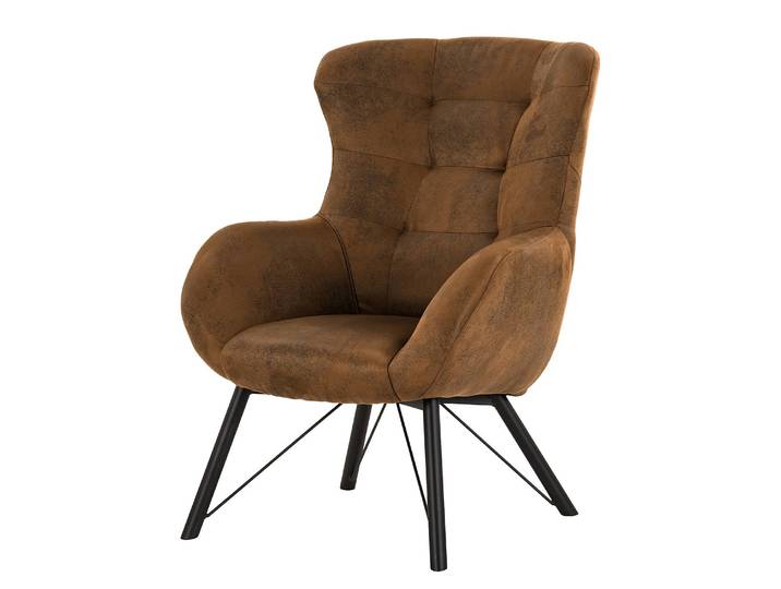 Sessel Newfield Kupfer Microfaser Afua 68 x 86 x 93cm