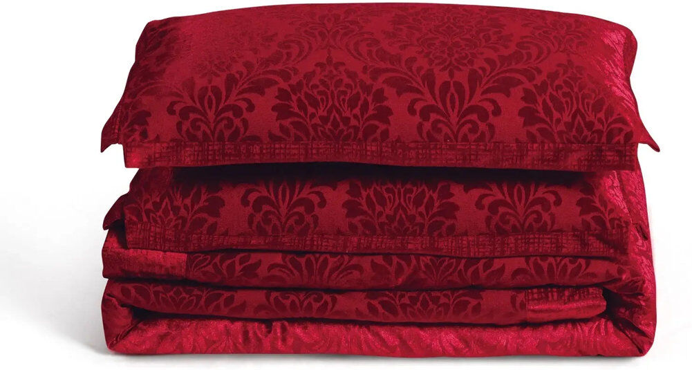 Quality & Style Floral Bedspread with Pillow Shams Red Kingsize Bedspread + 2 Standard Shams