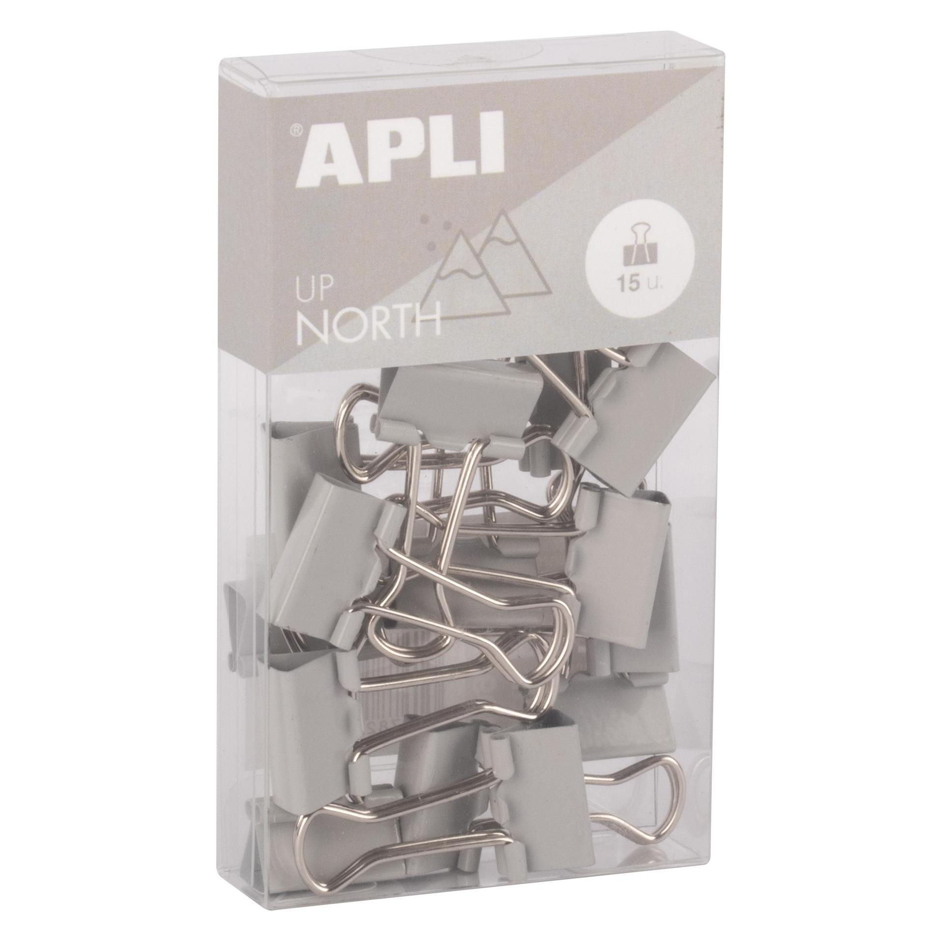Apli BINDERCLIPS UP NORTH grau 19mm 15 Stück (15x) (19982)
