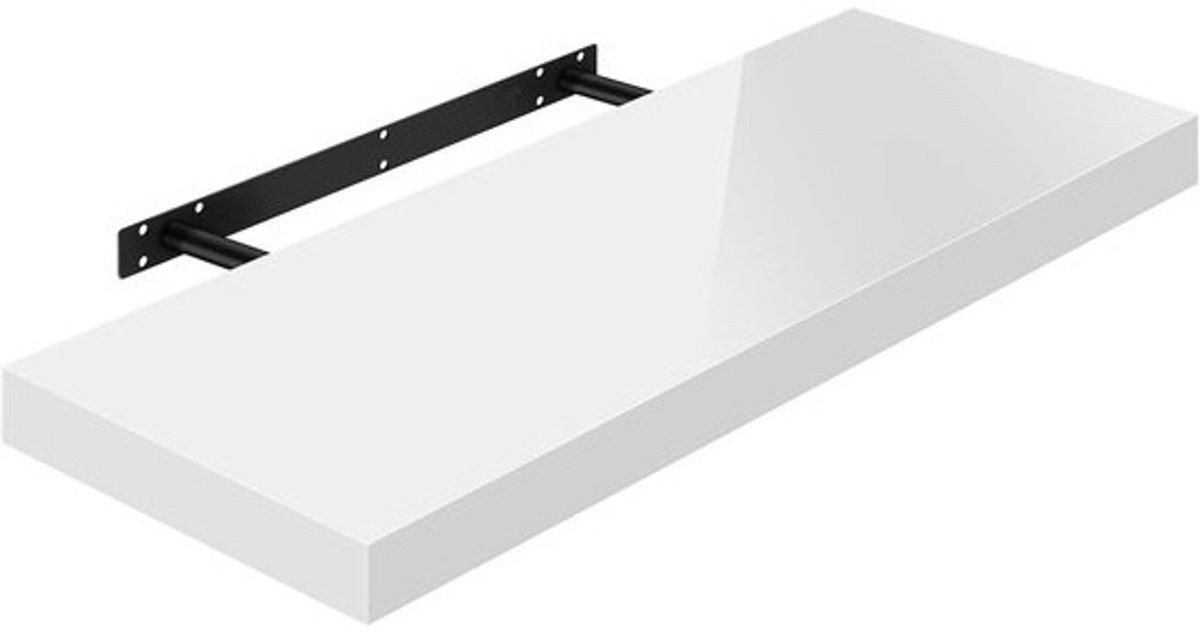 Zwevende muurplank wandrek voor woonkamer, slaapkamer of keuken - Wit