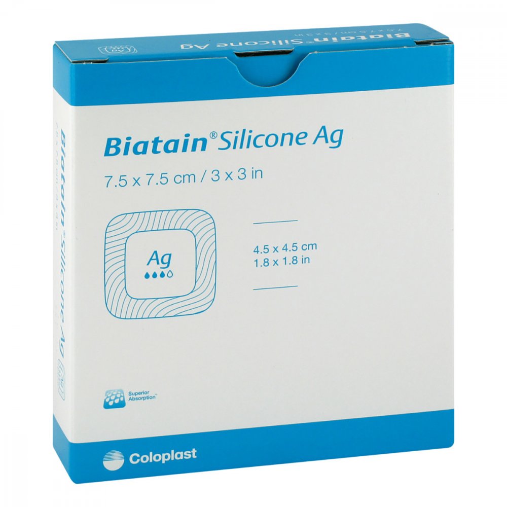 ToRa Pharma GmbH Biatain Silicone Ag Schaumverband 7,5x7,5 cm 12557179