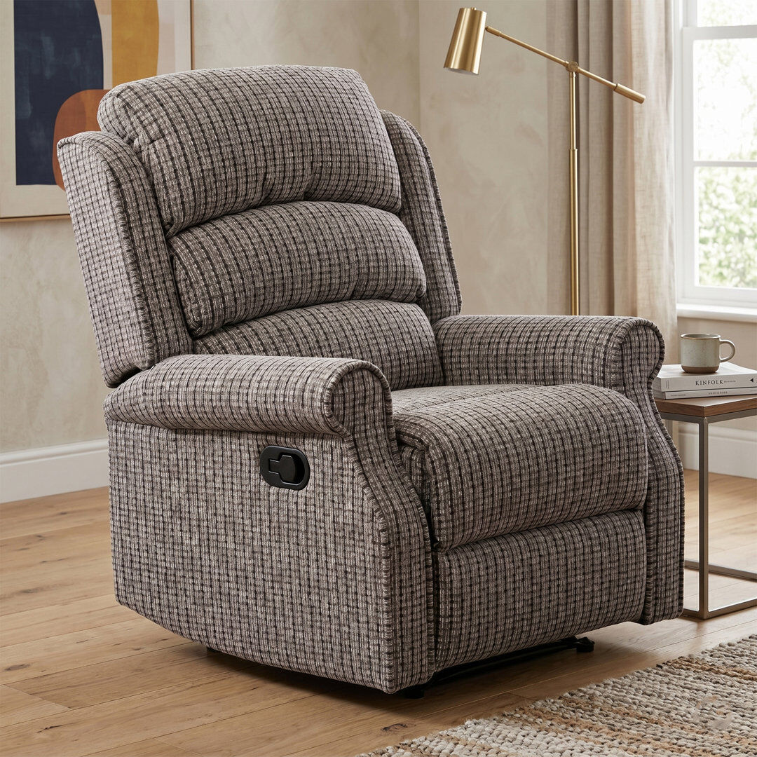 Fernleaf Lainey 79 cm Wide Crossweave Recliner Latte 106cm H X 79cm W X 90cm D