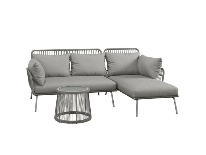 Outsunny - salon de jardin - Résine - 125x77x82cm - Gris
