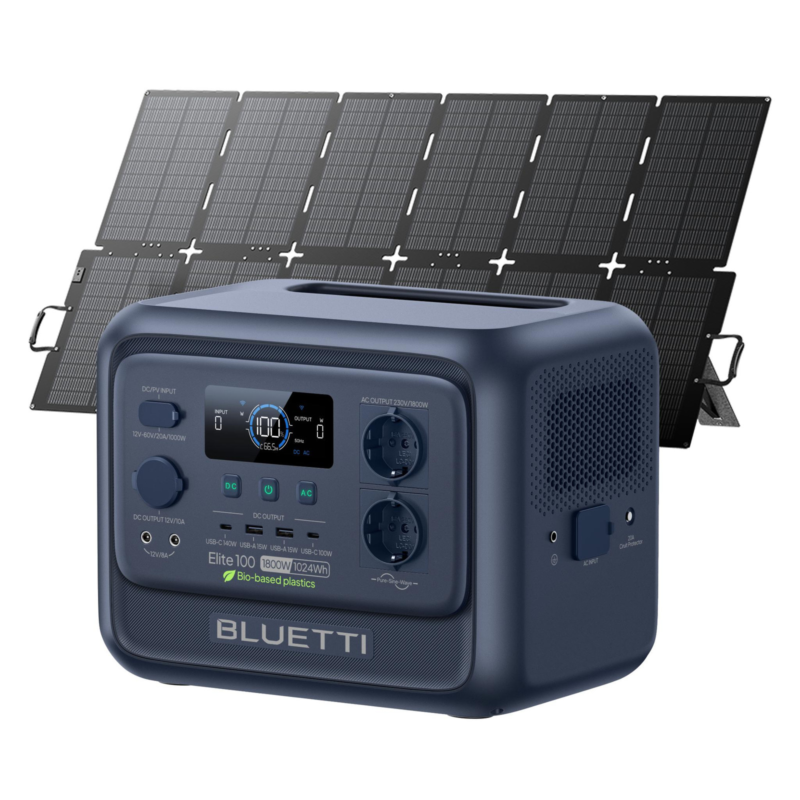 Bluetti Elite 100 V2 Solargenerator met 500W Zonnepanelen en 1024 Wh Energieopslag