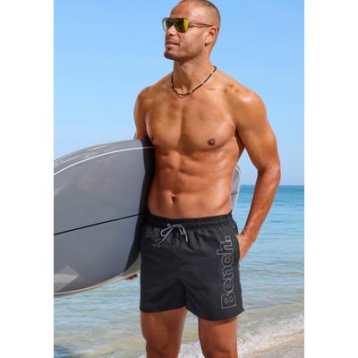 Badeshorts BENCH., Herren, Gr. M (50), N-Gr, schwarz, Recycling-Polyester, Badehosen Badeshorts, mit Logoschriftzug