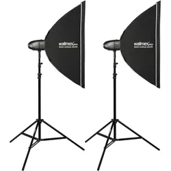 Walimex pro Newcomer 300 II Studioblitz Set mit Softboxen