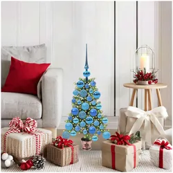 vidaXL, Weihnachtsbaum, Keno (mit 61 blauen Bällen) (65 cm)