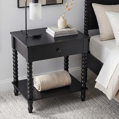 Duhome Elegant Lifestyle "Traditional 25"" W Spindle Leg Nightstand with Drawer and Open Shelf"