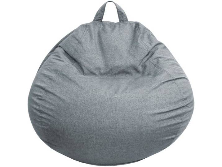 Bananair Pouf Poire Grand 120x100 cm Gris Foncé Mousse Polyuréthane Housse Lavable Pour Salon et Chambre