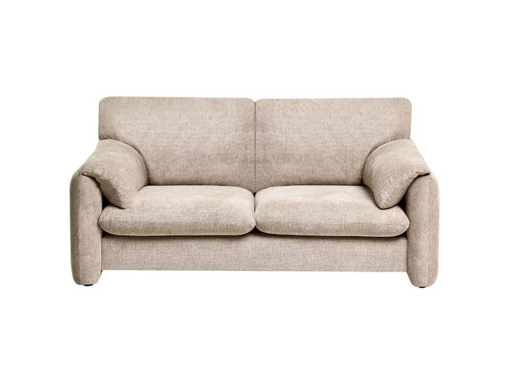 Beliani 2-Sitzer-Sofa Stoff Taupe Geta, Eukalyptusholz, 175x77x88 cm, Wohnzimmer, Sofas & Couches, Sofas, 2-Sitzer Sofas