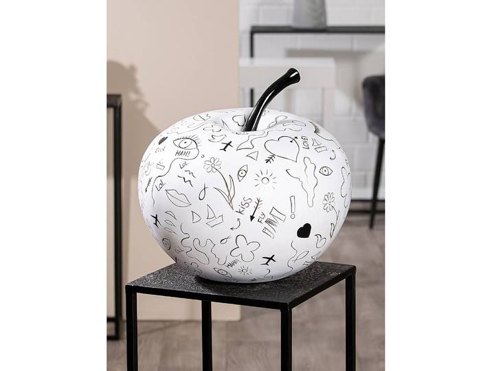 Skulptur Apfel Modern Art 33 x 37 x 33cm Weiß