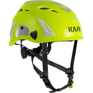 KASK Schutzhelm Superplasma PL HI VIZ, EN 12492, mit 4-Punkt-System & Kinnriemen, Größe 51-62, gelb