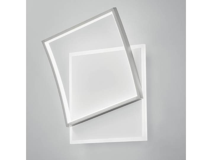 LED-Deckenleuchte Ayrton quadratisch 37 x 42 x 10cm Silber/Silber Material: Metall Metallart: Aluminium Oberfläche Metall: Vernickelt LED