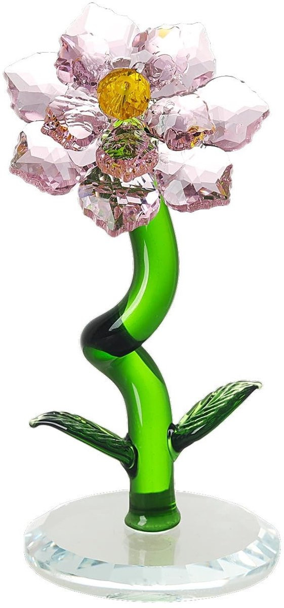 Solidchoice Kristallen Rozenbeeldje voor Decoratie