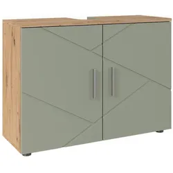Vicco, Waschbeckenunterschrank, Waschbeckenunterschrank Irma, Salbeigrün/Artisan, 80 x 59 cm mit 2 Türen (80 x 30 x 59 cm)