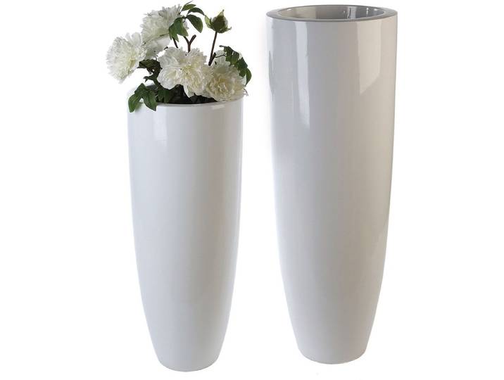\ Konus\ wit hoge vaas / plantenbak H.117 cm Gilde Handwerk - eyecatcher - polyresin