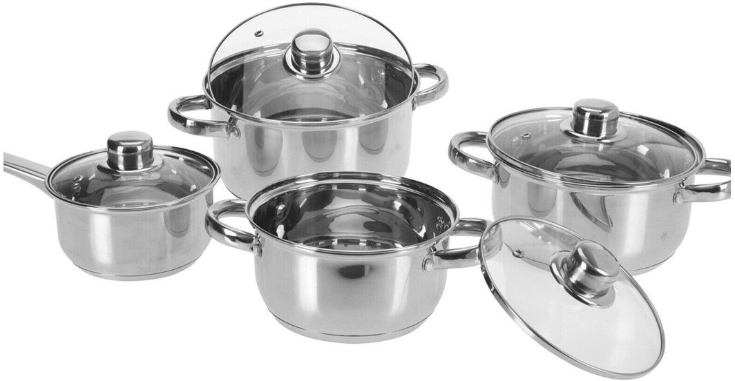Urbn-Garden 8 - Piece Non-Stick Cookware Set Silver 8