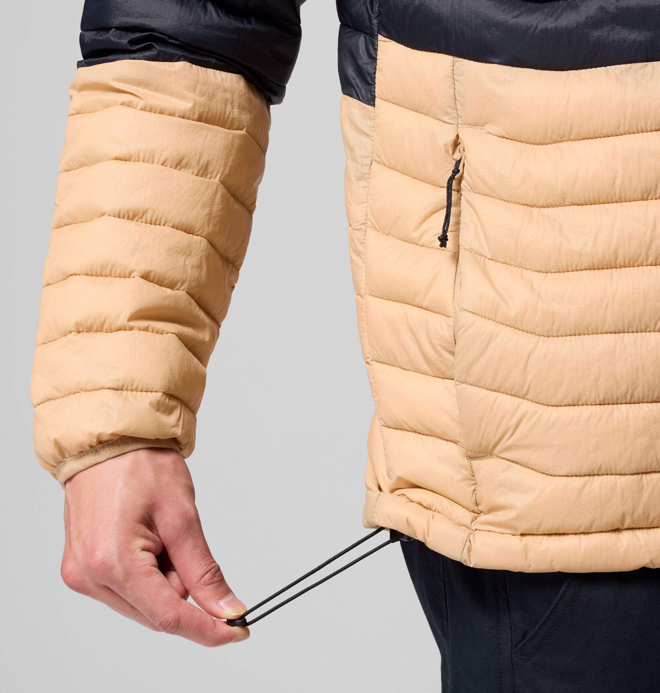 Steppjacke COLUMBIA "POWDER PASS HOODED JACKET", Herren, Gr. XXL, schwarz (canoe, schwarz, zing, shark), Steppware, Obermaterial: 100% Nylon. Futter: 100% Nylon. Wattierung: 100% Polyester, Basic hüftbedeckend, elastischer Bund, Jacken Steppjacke, mit Rei