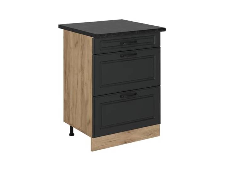 Vicco Küchenunterschrank R-Line, Anthrazit Landhaus, 60 cm MDF-Front · Arbeitsplatte Anthrazit · Höhenverst. Füße · Leichter Zugriff · Frei kombinierbar