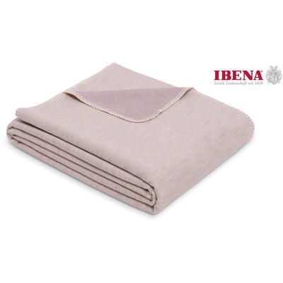 Wohndecke IBENA "Wohndecke Lausanne", lila (lavendel), B:140cm L:200cm, Baumwolle, Wohndecken, Wohndecke, in schlichtem Melange-Look
