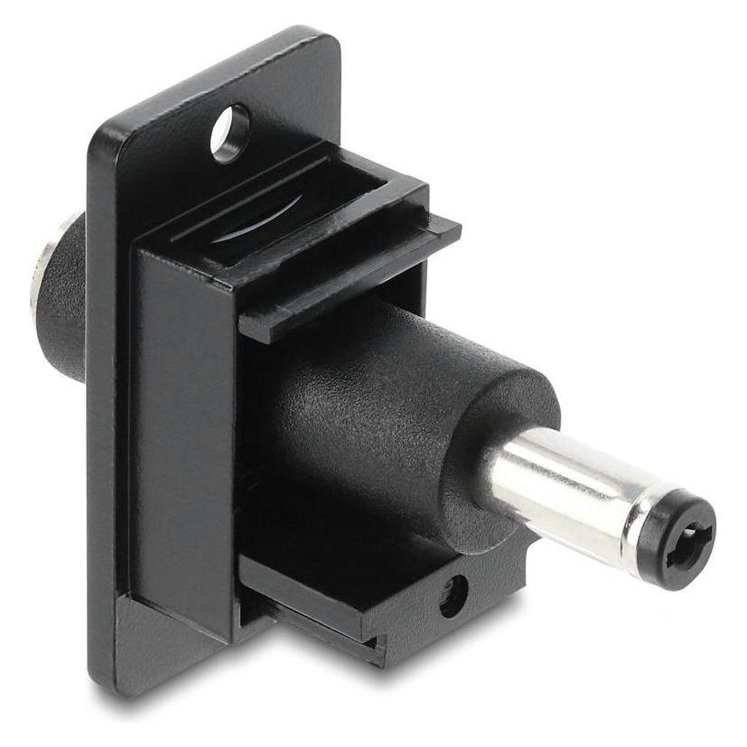 Delock Panel Mount DC 5,5 x 2,5 mm Buchse zu DC 5,5 x 2,5 mm (91121)