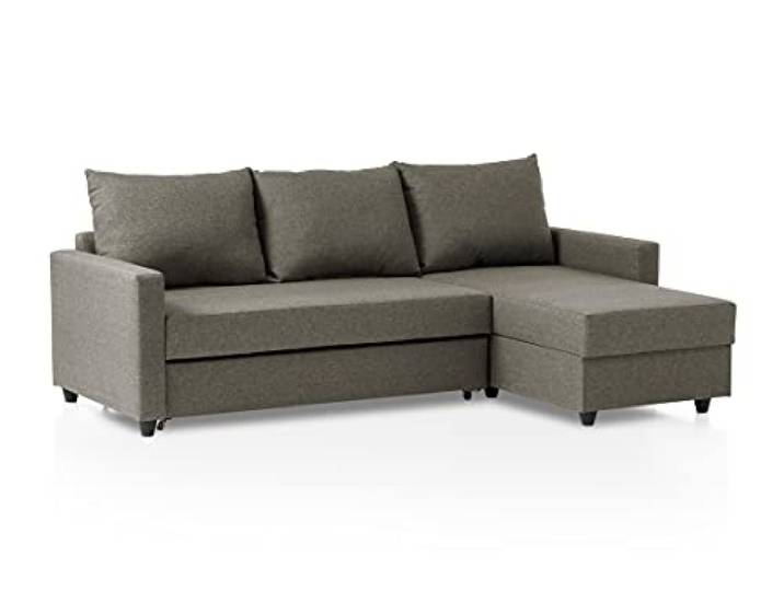 Traumnacht Schlafsofa Belfort, Ecksofa, Sofagarnitur in L-Form mit Schlaffunktion und Stauraum in der Ottomane, produziert nach deutschem Qualitätsstandard, hellbraun, 227x153x66 cm