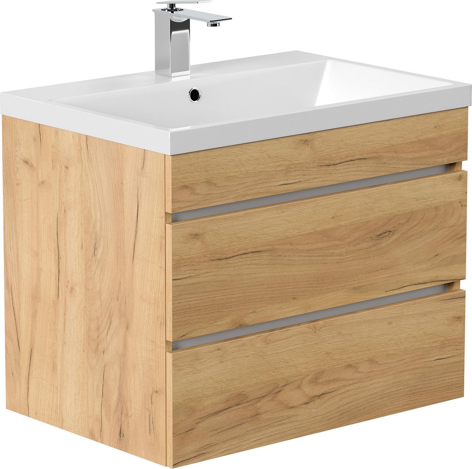 Posseik Badmeubel Fellini 70 met houtlook en soft-close deuren, goud/bruin/wit