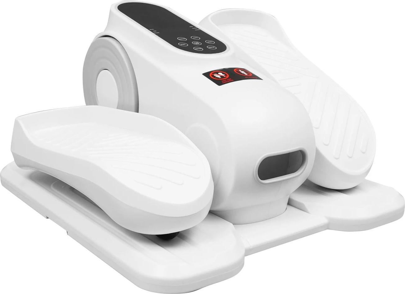 Mini Pedaltrainer - Sitzender Fußtrainer - Fernbedienung + Tasten - LCD-Display - 12 Stufen - 50 W - Reichweite 1-2 m - Weiß